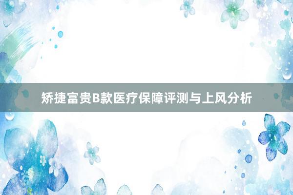 矫捷富贵B款医疗保障评测与上风分析