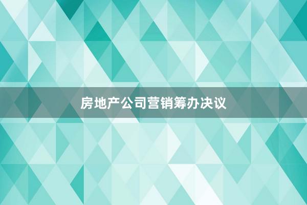 房地产公司营销筹办决议